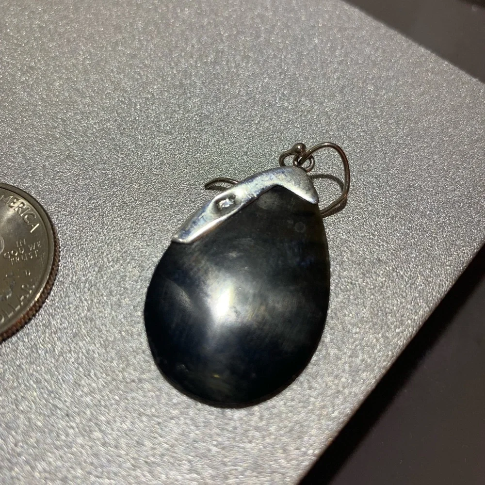 SAMUEL B. Silver Abalone 💧 Shaped Dangle Earrings